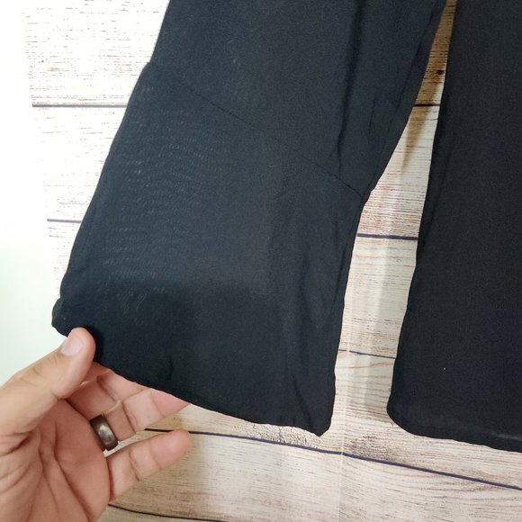 Unique Spectrum V-Neck Black Embroidered Tunic Choke Collar Women's Size XL - Picture 6 of 15